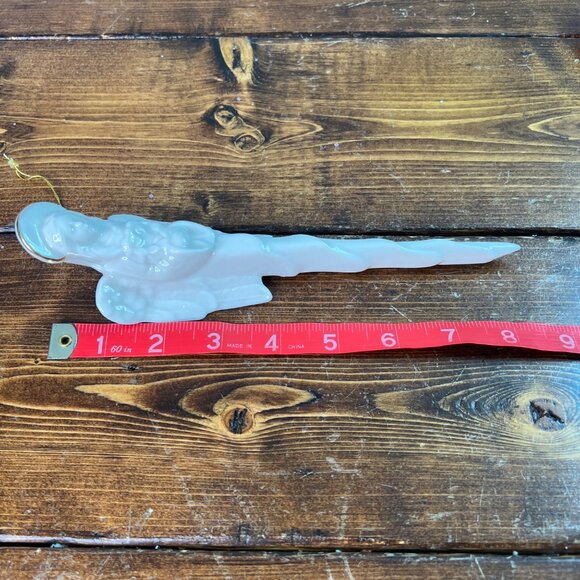 Vintage Porcelain Angel Icicle Christmas Ornament 9" Tall - Picture 5 of 6